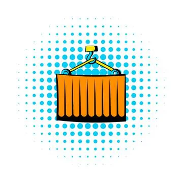Cargo container comics icon Stock Illustration