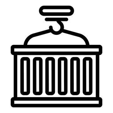 Cargo container crane icon outline vector. Loading process Stock Illustration