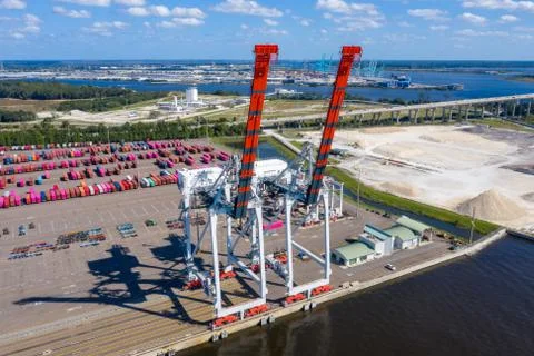 Cargo container cranes Stock Photos
