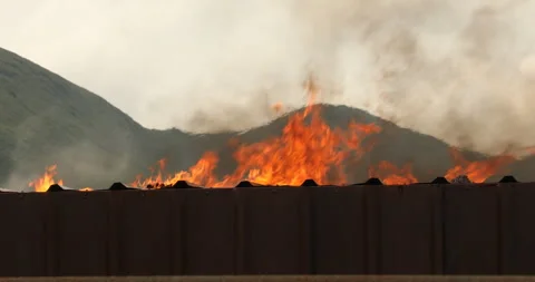 Cargo Container On Fire Stock Footage 292948147