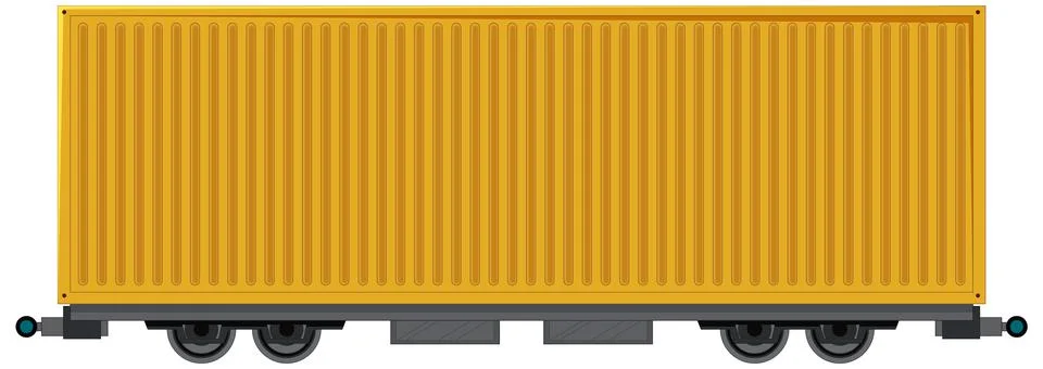 Cargo container of freight train on white background Stock Illustration
