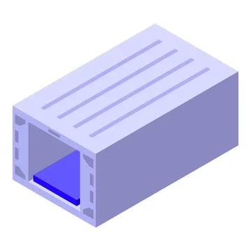 Cargo container holding blue goods inside logistics hub Stock Illustration