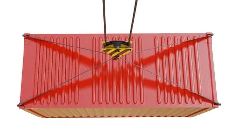 Cargo container with hook isolated on white 库存插图