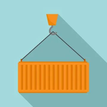 Cargo container icon, flat style Stock Illustration