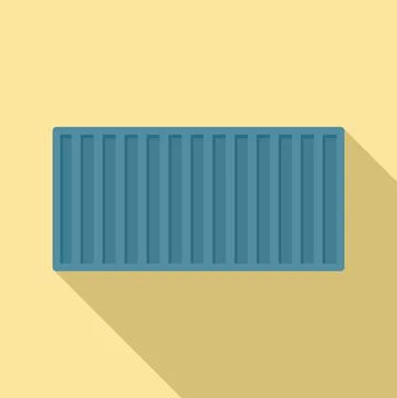 Cargo container icon, flat style 库存插图