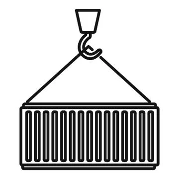 Cargo container icon, outline style Stock Illustration
