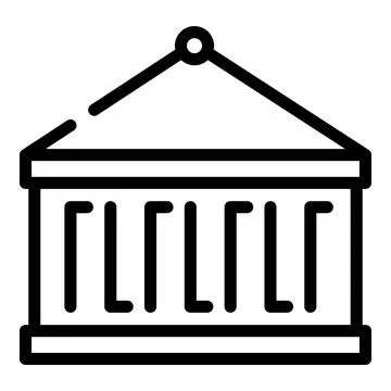 Cargo container icon, outline style Stockillustratie