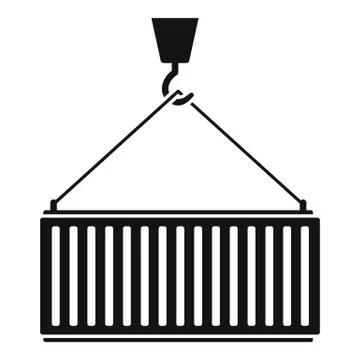 Cargo container icon, simple style Stock Illustration