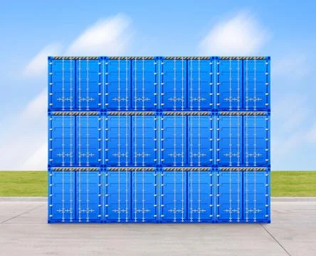 Cargo container illustration Stock Illustration