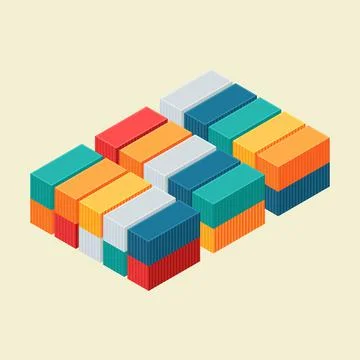 Cargo container isometric view Stockillustratie