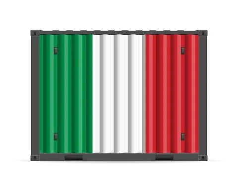 Cargo container Italy flag Stock Illustration