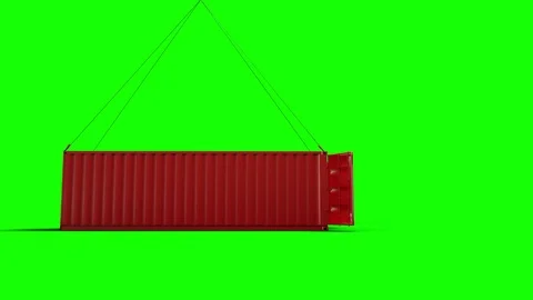Cargo container. Logistic and business concept. Green screen. Stock Footage 73520734