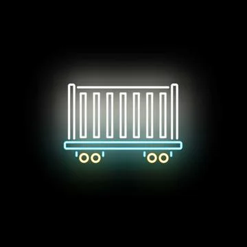 Cargo container neon light vector icon illustration Stockillustratie