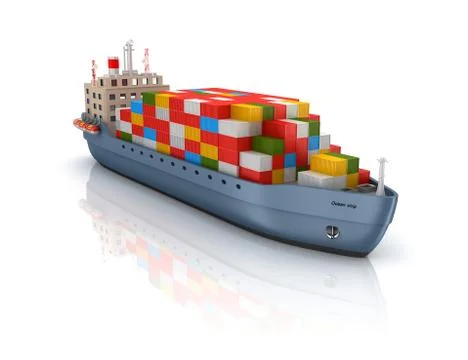 Cargo container ship Stock Illustration