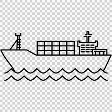 Cargo container ship Stock Illustration