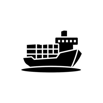 Cargo Container Ship Maritime Logistics Icon Stock Illustration