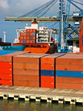 Cargo Container Ship Stock Photos