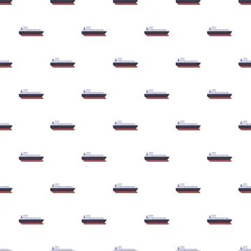 Cargo container ship repeating pattern illustration creating seamless backg.. Stock Illustration