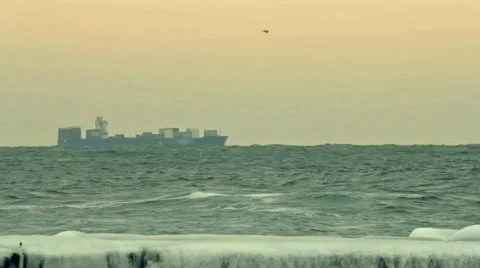 Cargo container ship sailing on the sea 스톡 동영상 55424997