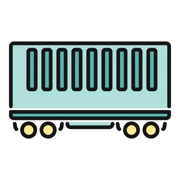 Cargo container shipping freight delivering logistics icon Stock Illustration