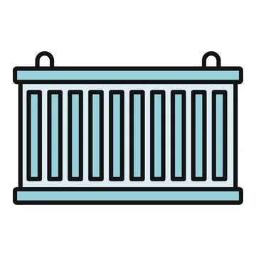 Cargo container shipping logistics transport flat icon design Stock Illustration