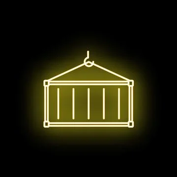 Cargo container shipping neon icon logistics industry Illustration