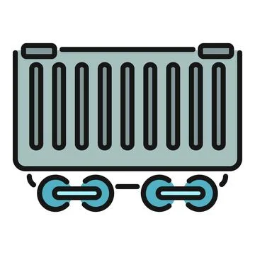 Cargo container train car moving freight logistics Stock-Illustration