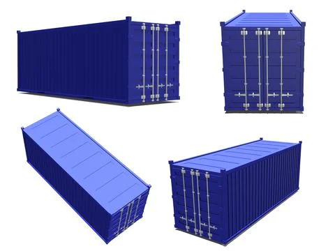 Cargo container for the transport of goods 3d render illustration Illustrazione stock