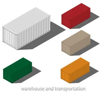 Cargo container vector illustration isolated on white background Stock Illustration