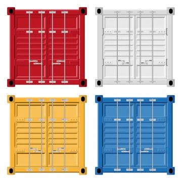 Cargo container vector illustration isolated on white background. Illustrazione stock