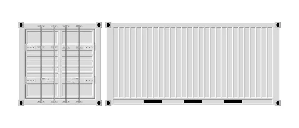 Cargo container vector illustration isolated on white background. Stock Illustration