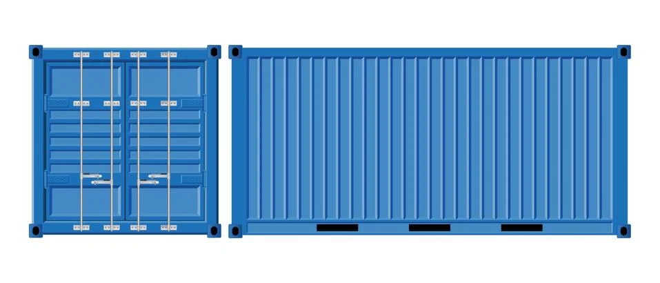 Cargo container vector illustration isolated on white background. Stock Illustration
