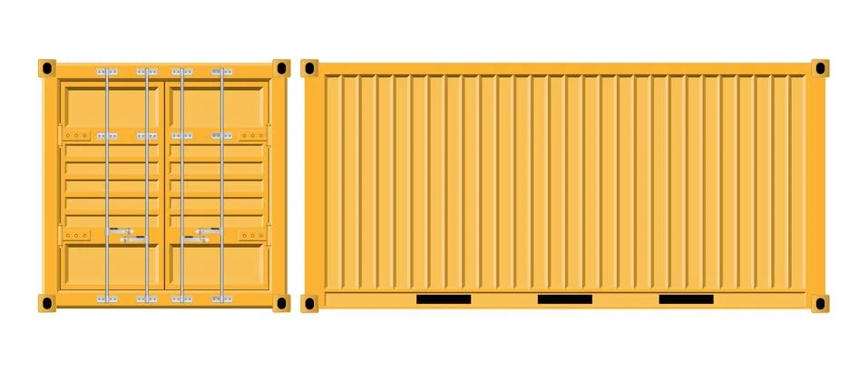Cargo container vector illustration isolated on white background. Stock Illustration