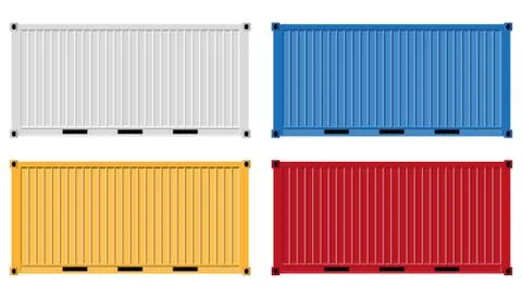 Cargo container vector illustration isolated on white background. Stock Illustration