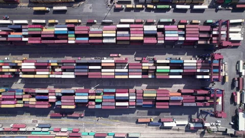 Cargo container warehouse Stock Footage 252490786