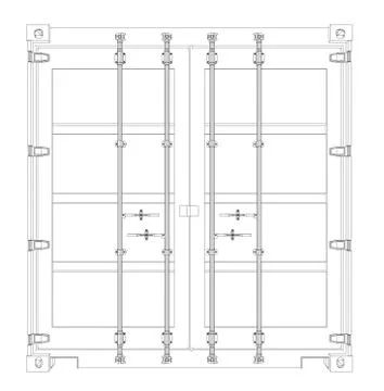 Cargo container. Wire-frame style Stock Illustration
