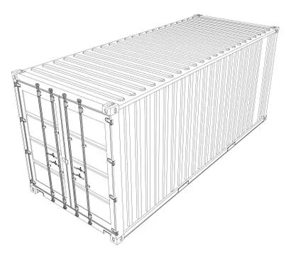 Cargo container. Wire-frame style Stock Illustration