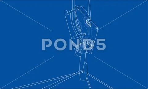 Cargo container. Wire-frame style Stock Illustration