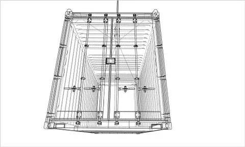 Cargo container. Wire-frame style Stock Illustration