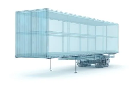 Cargo container, wire model. My own design, 3D illustration Stock Illustration