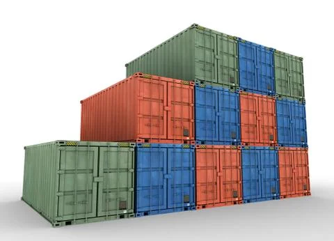 Cargo containers concept illustration Stock Illustration