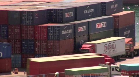Cargo containers Stock Footage 48237127