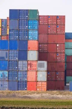 Cargo Containers Goods Stack Stock Photos