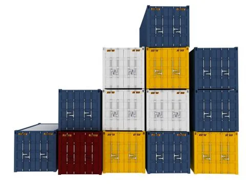 Cargo Containers Isolated on white background Stock Photos