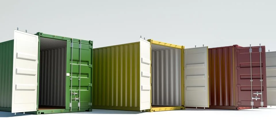 Cargo containers isolated on white Stock Illustration