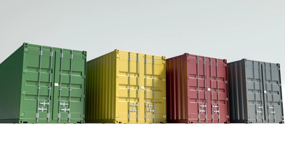 Cargo containers isolated on white Stock Illustration