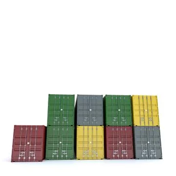 Cargo containers isolated on white Stock Illustration