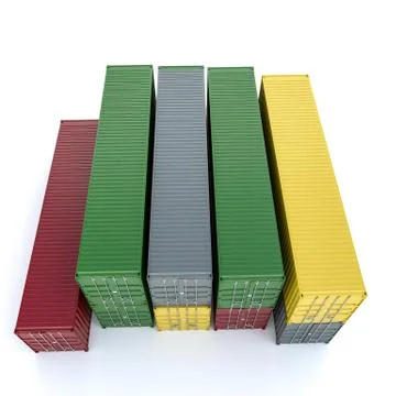 Cargo containers isolated on white Stock Illustration