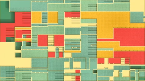 Cargo containers move in horizontal and vertical planes 3d render loop animation Stock Footage 154939677