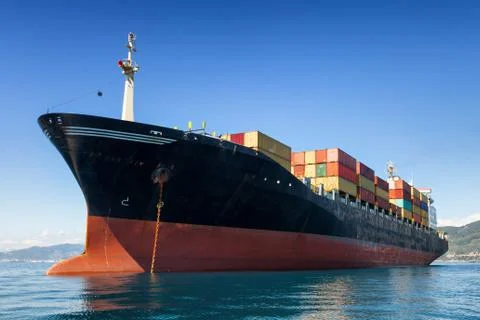 Cargo containers ship Stock Photos